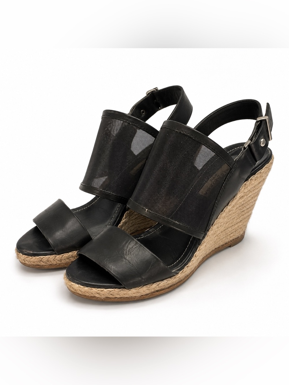 Balenciaga black wedge heel espadrille
